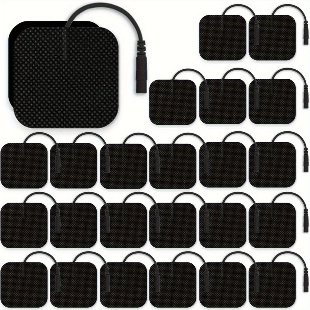 24PCS TENS Unit Replacement Pads 2X2, Latex Free Electrodes Compatible with TENS Machine Use 2mm Pin Connector Lead Wires Such as AUVON TENS, TENS 7000, Etekcity, Nicwell Care Tens