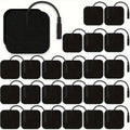 24PCS TENS Unit Replacement Pads 2X2, Latex Free Electrodes Compatible with TENS Machine Use 2mm Pin Connector Lead Wires Such as AUVON TENS, TENS 7000, Etekcity, Nicwell Care Tens