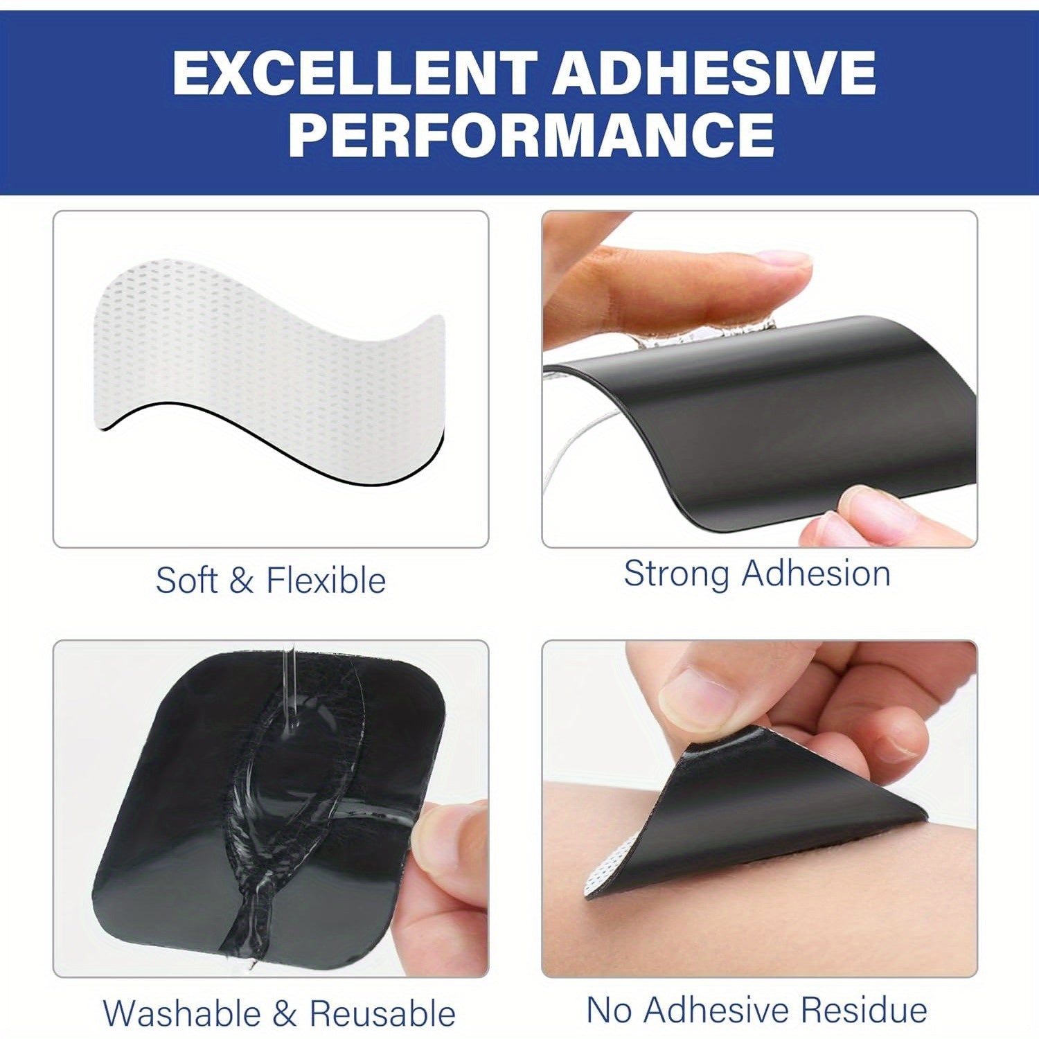 40PCS 2x2 Inch Conductive Therapy Pads - Premium Reusable Pads for Back/Neck Comfort, Compatible with Pulse Massagers (Fits AUVON/Nicwell Devices)