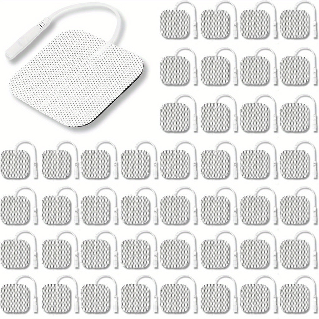 20Pcs/44 Pcs TENS Unit Pads 2"X2", 3rd Gen Reusable Latex-Free Replacement Pads Electrode Pads with Upgraded Sticky Electrode Pads Gel and Non-Irritating Design for Muscle Stimulator Electrotherapy