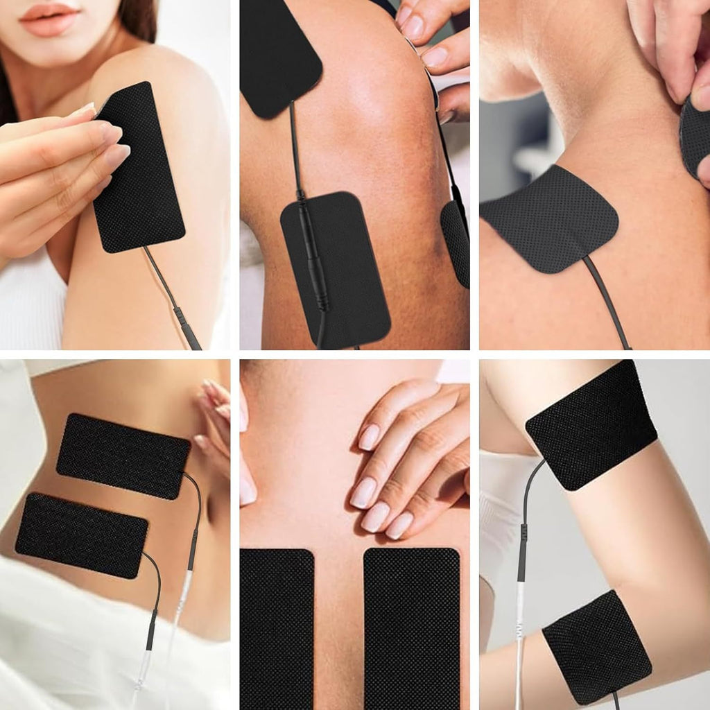 10PCS TENS Unit Replacement Pads 2x4, Reusable Electrodes for Muscle Stimulator Machine, Compatible with AUVON TENS, TENS 7000, Etekcity Tens Unit