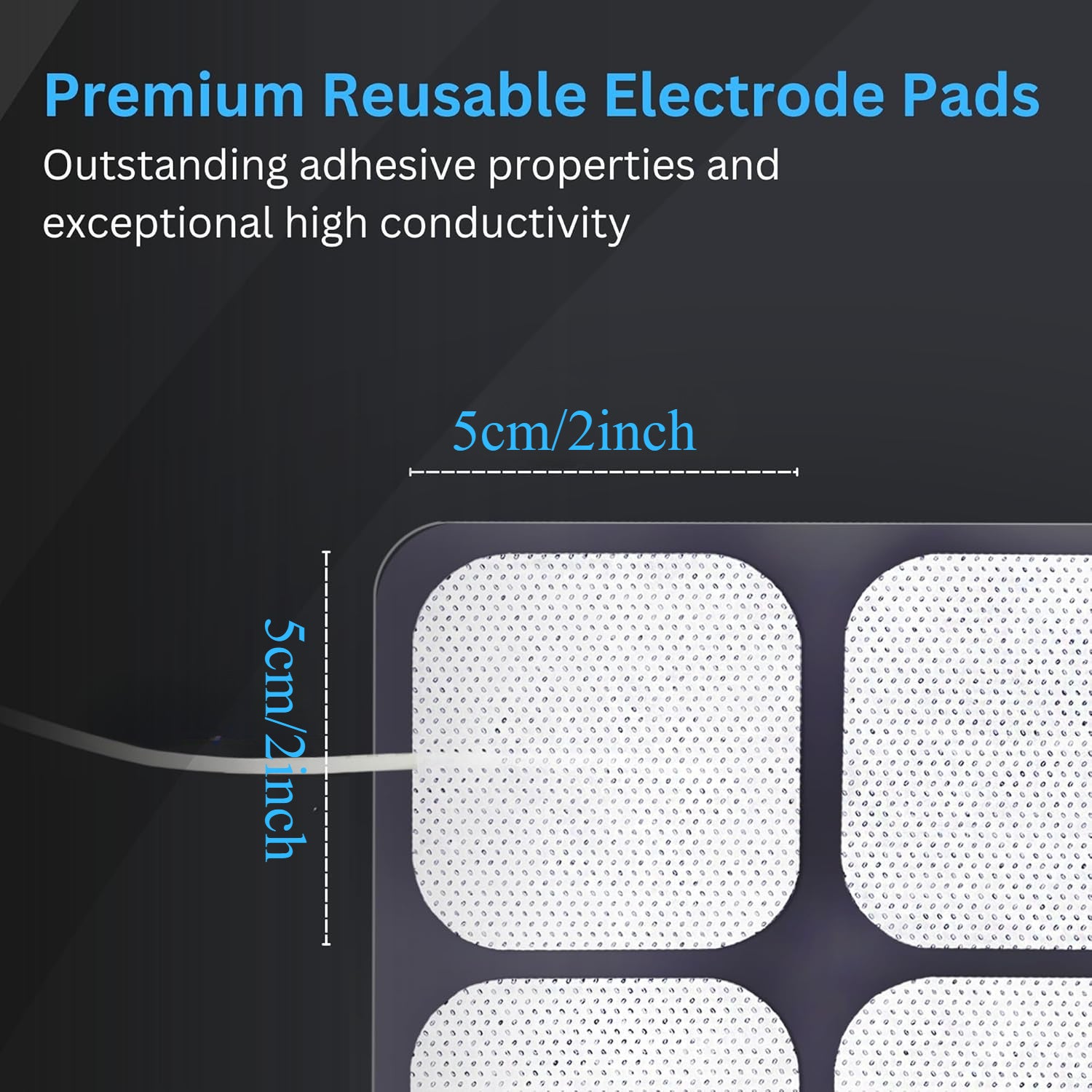 Replacement Pads for TENS Unit, 16-Pack, Stim Pads 2x2 Inch Square and Round TENS Electrode Pads, Standard 2.0mm Pin Connector for TENS Machine and Electrical Muscle Stimulation