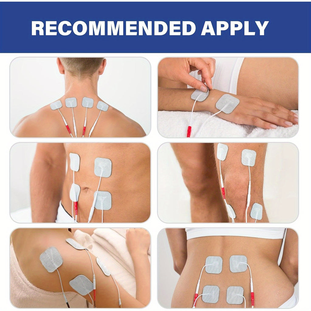 TENS Unit Electrode Pads 2”x2”, 38 Pcs TENS Replacement Pads for Electrotherapy, Self-Adhesive TENS Pads for EMS Muscle Stimulation Machine, Reusable, Latex-Free