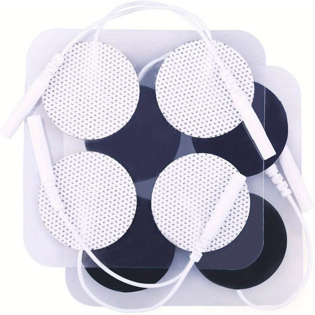 TENS Unit Electrode Pads, 40PCS Round Electrodes Pads, 2" Reusable TENS Pads for EMS Muscle Stimulator, with 2.0 mm Pigtail Connectors