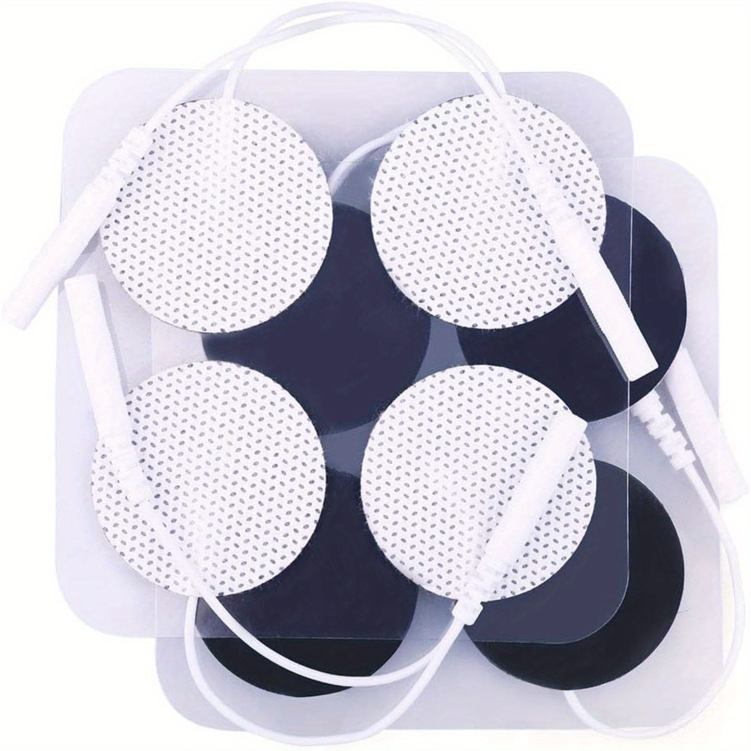 TENS Unit Electrode Pads, 40PCS Round Electrodes Pads, 2" Reusable TENS Pads for EMS Muscle Stimulator, with 2.0 mm Pigtail Connectors
