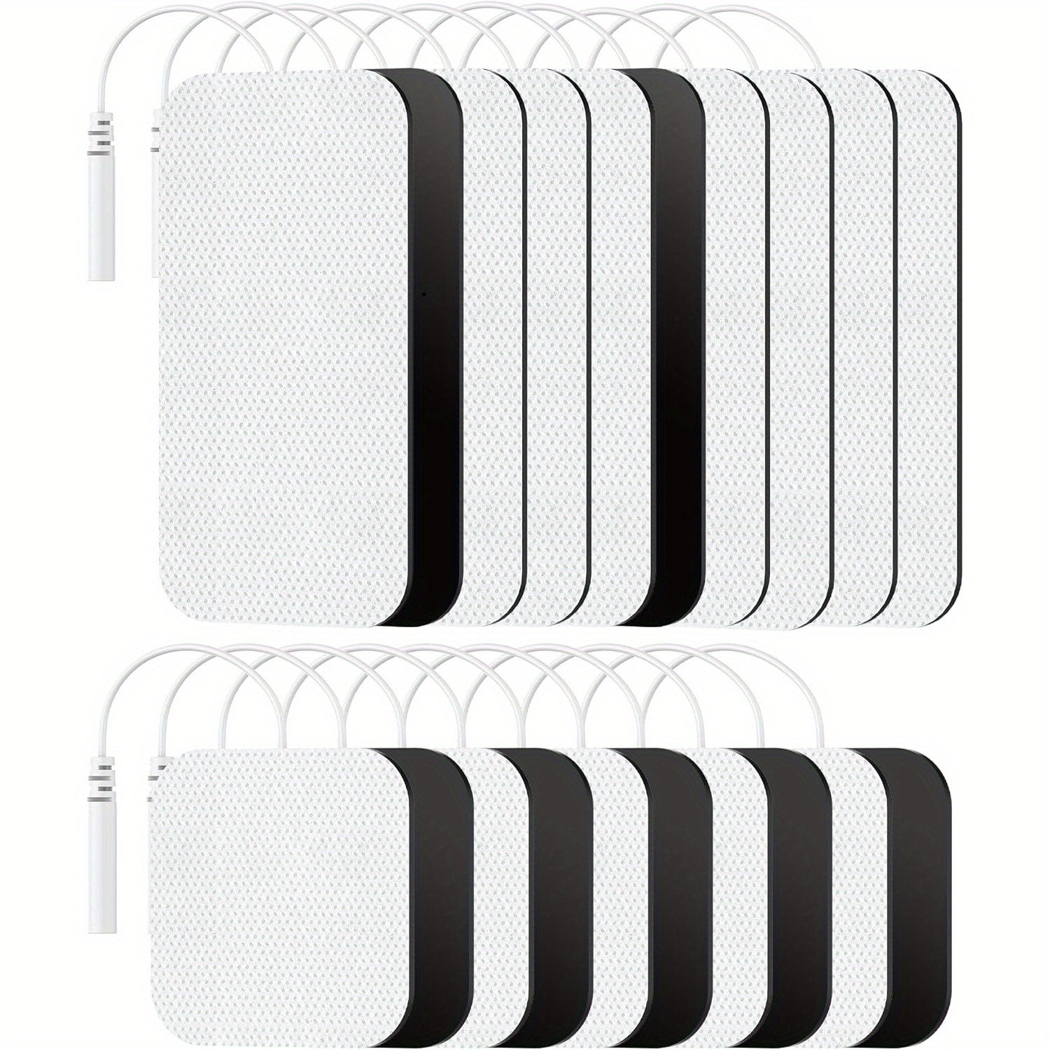 TENS Unit Replacement Pads, Reusable Self-Adhesive Electrodes Pads 20 Packs 2x2” 2x4”, Latex Free Pigtail TENS Pads, Compatible with TENS 7000, AUVON TENS, Etekcity, Nicwell Care Tens