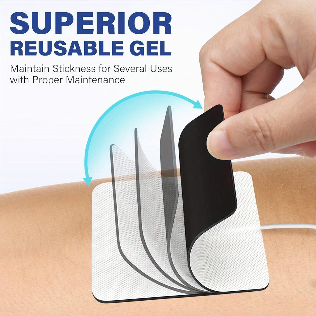 TENS Unit Electrode Pads 2”x2”, 38 Pcs TENS Replacement Pads for Electrotherapy, Self-Adhesive TENS Pads for EMS Muscle Stimulation Machine, Reusable, Latex-Free