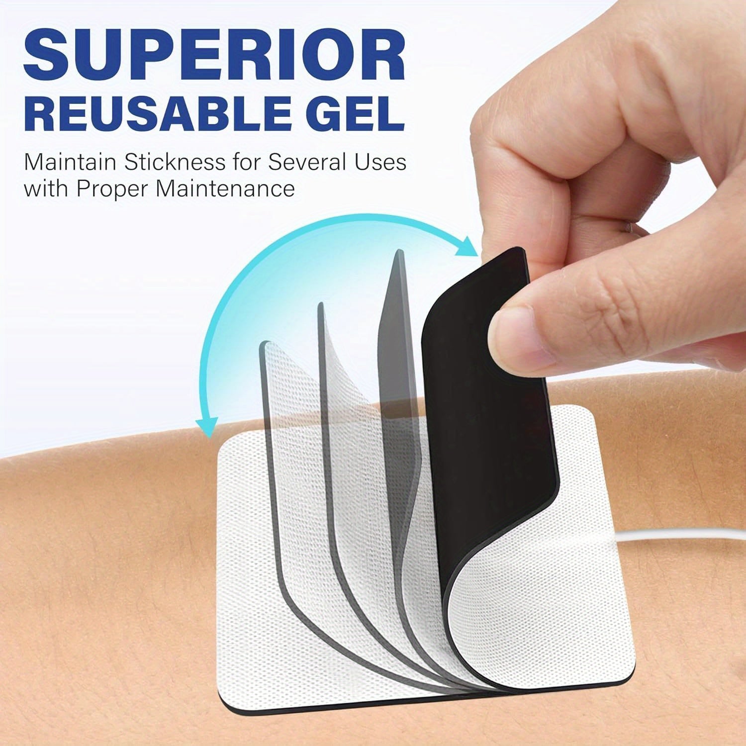 TENS Unit Electrode Pads 2”x2”, 38 Pcs TENS Replacement Pads for Electrotherapy, Self-Adhesive TENS Pads for EMS Muscle Stimulation Machine, Reusable, Latex-Free
