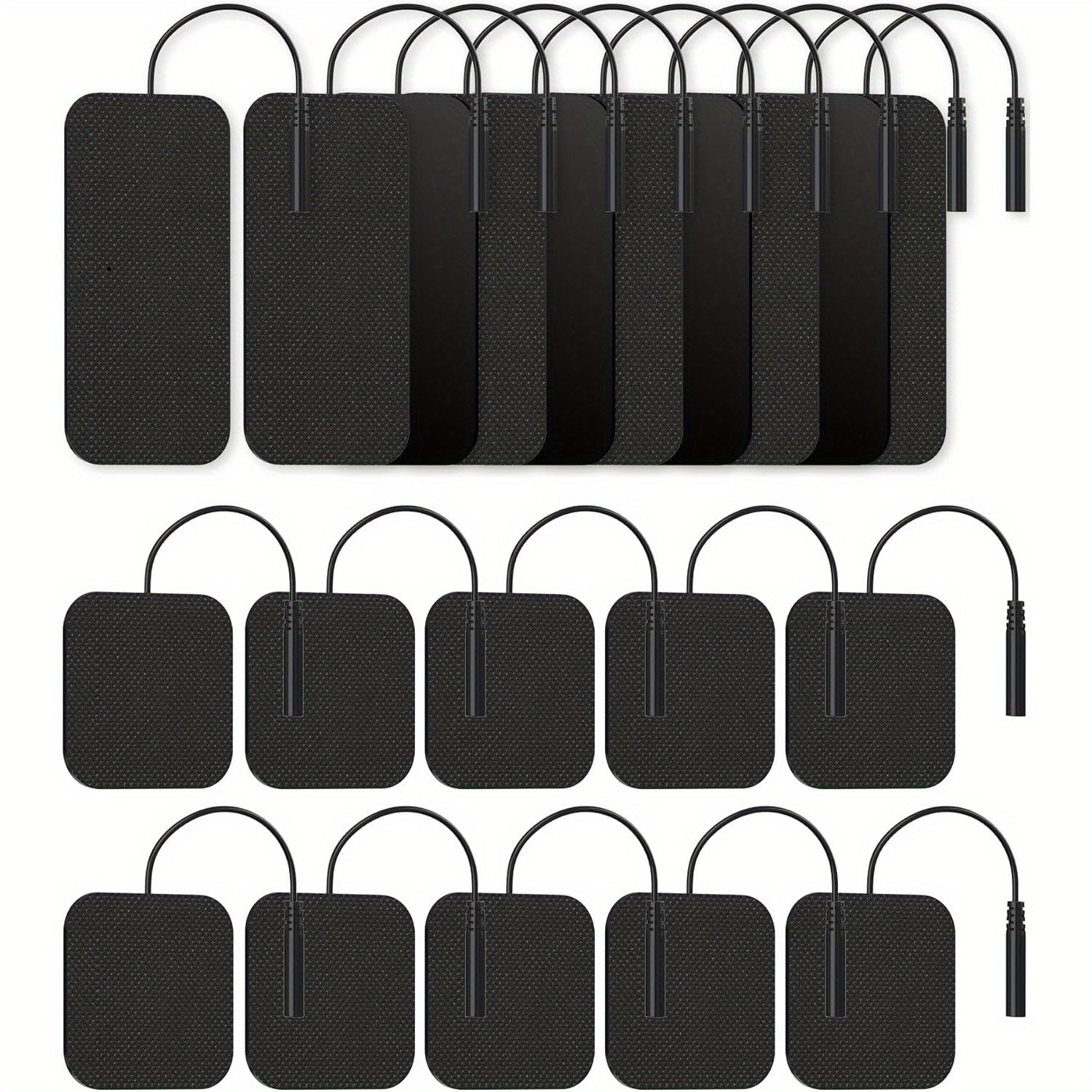 TENS Unit Replacement Pads, Reusable Self-Adhesive Electrodes Pads 20 Packs 2x2” 2x4”, Latex Free Pigtail TENS Pads, Compatible with TENS 7000, AUVON TENS, Etekcity, Nicwell Care Tens