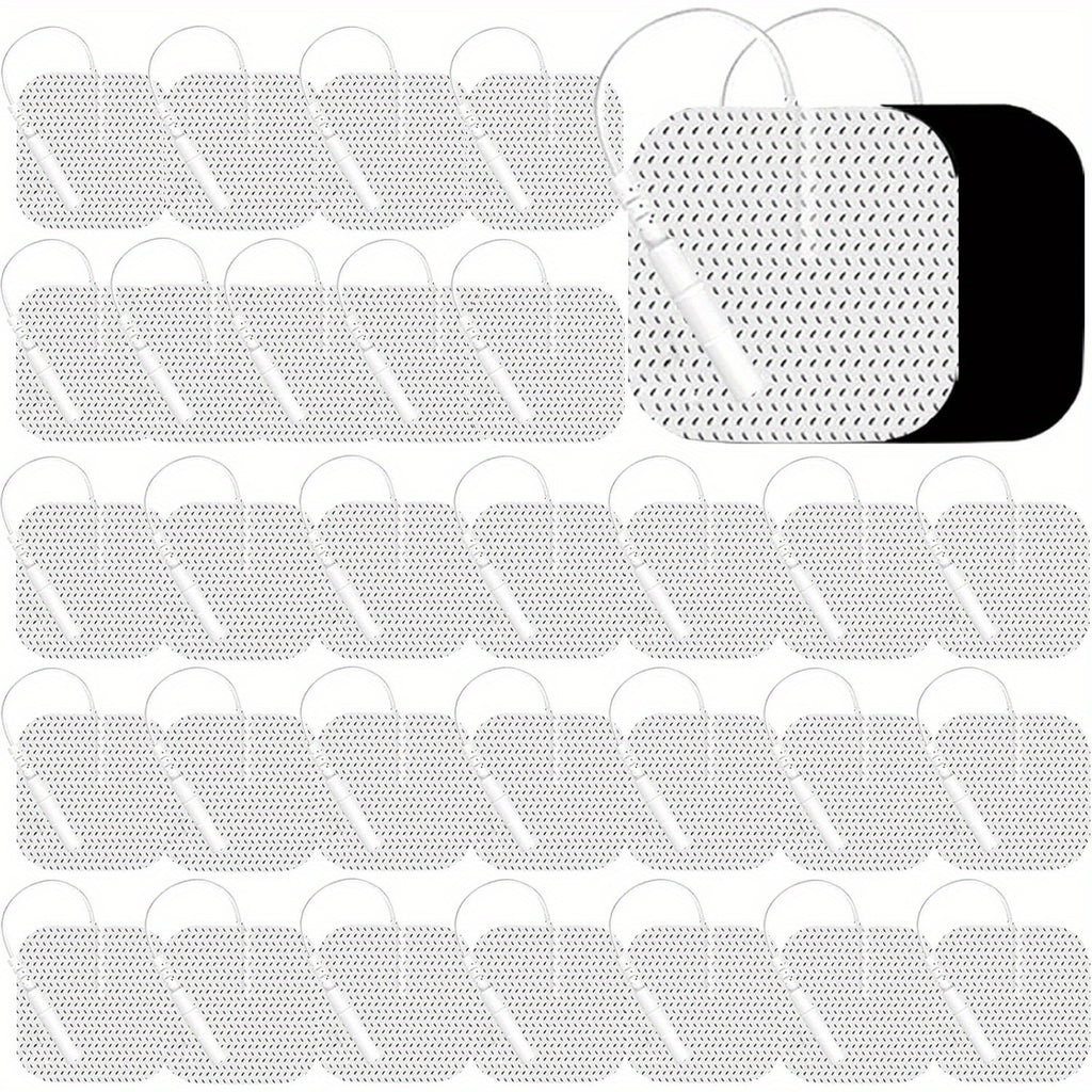 24Pcs/32Pcs Tens Unit Electrode Pads 2x2" Upgraded Reusable Tens Unit Pads Replacement Compatible with TENS 7000, AUVON, NURSAL, Etekcity, Nicwell Care, TENKER, HealthmateForever TENS