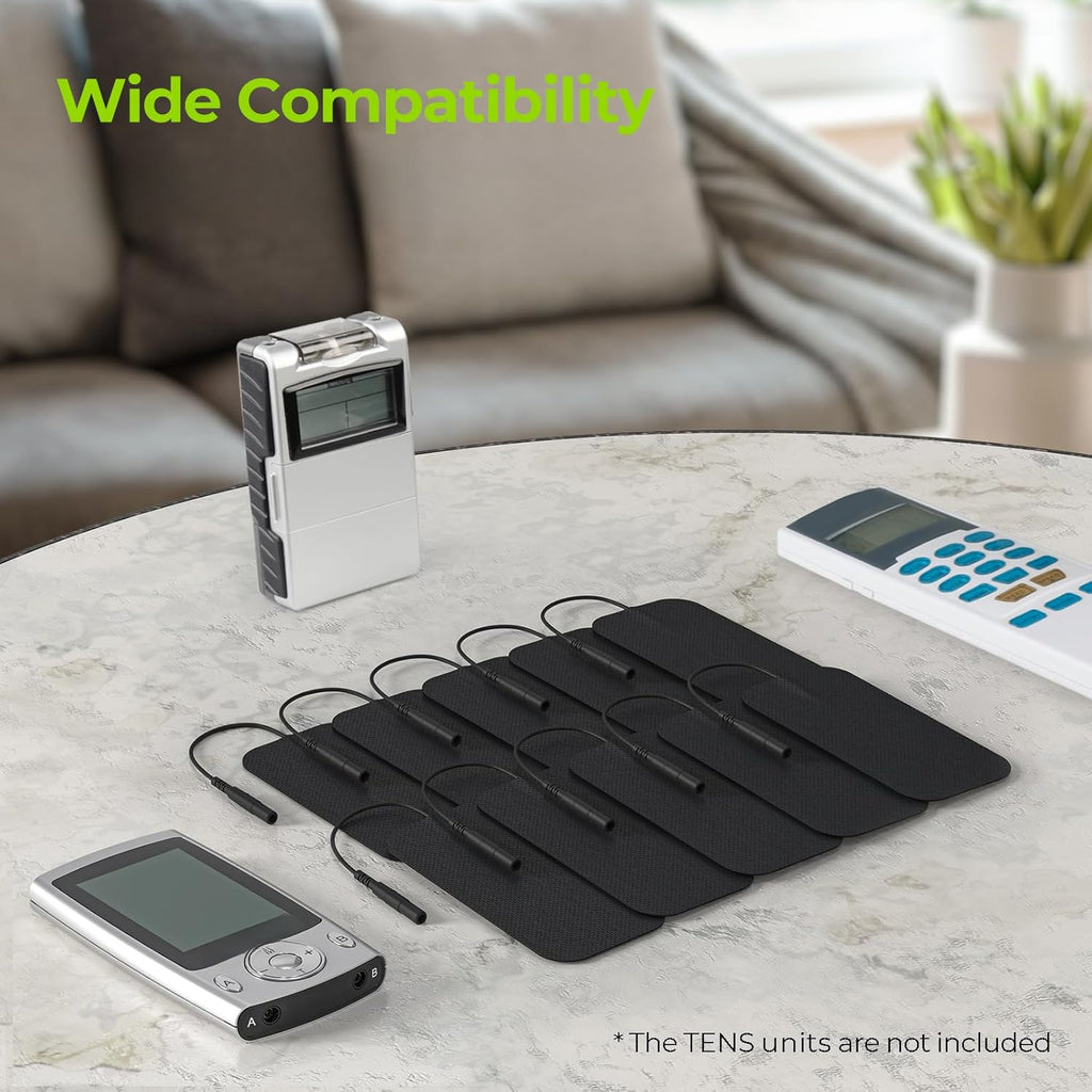 10Pack 2x4 Inch 2x2 Inch Carbon Conductive Pads - 3rd Gen Self-Adhesive Gel Pads for Muscle Relaxation | Latex-Free & Reusable