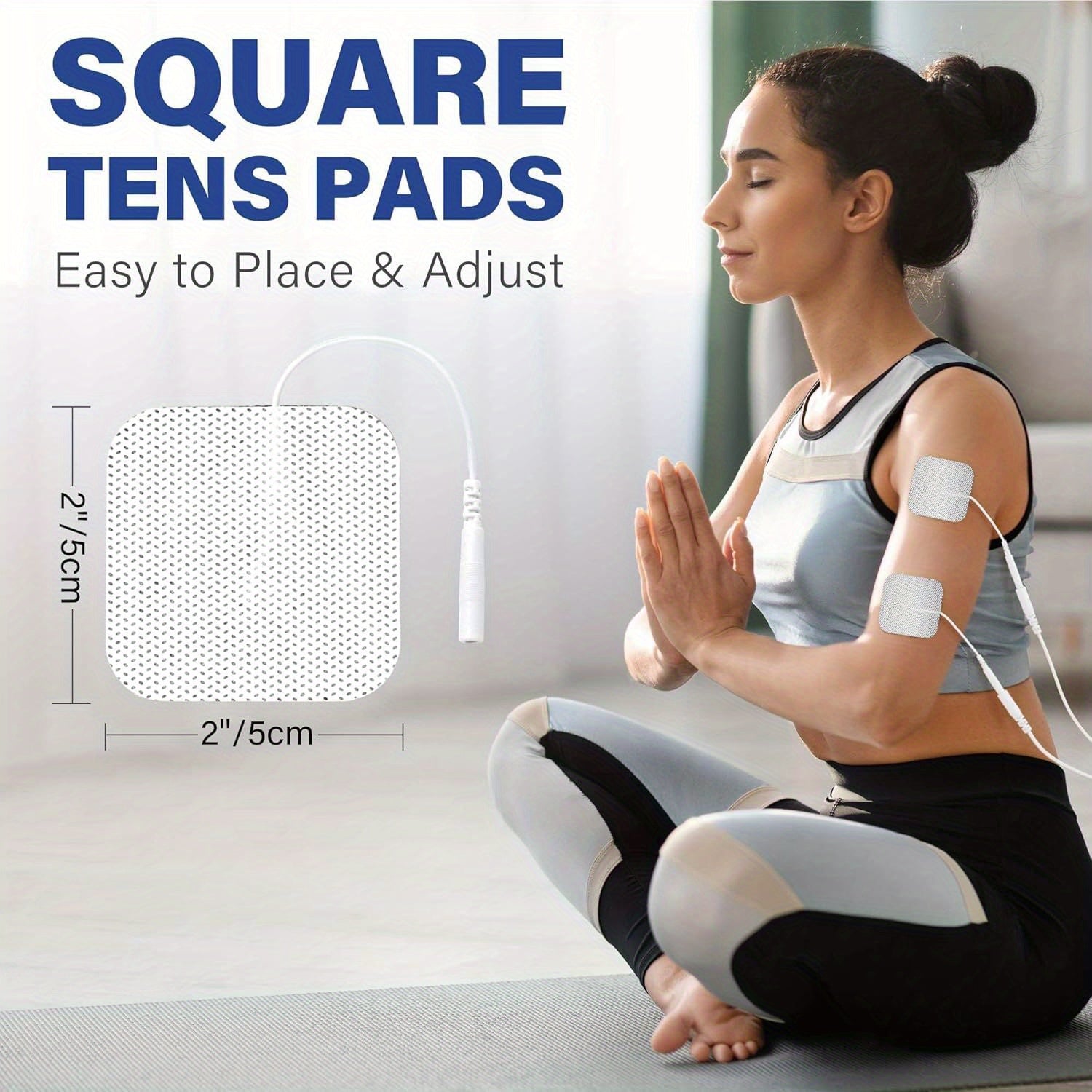 40PCS 2x2 Inch Conductive Therapy Pads - Premium Reusable Pads for Back/Neck Comfort, Compatible with Pulse Massagers (Fits AUVON/Nicwell Devices)