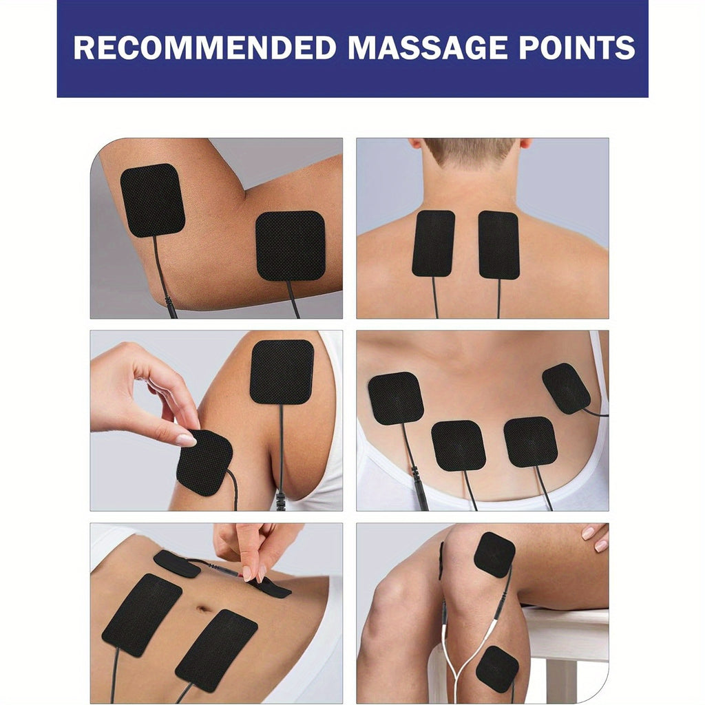 TENS Unit Replacement Pads, Reusable Self-Adhesive Electrodes Pads 20 Packs 2x2” 2x4”, Latex Free Pigtail TENS Pads, Compatible with TENS 7000, AUVON TENS, Etekcity, Nicwell Care Tens