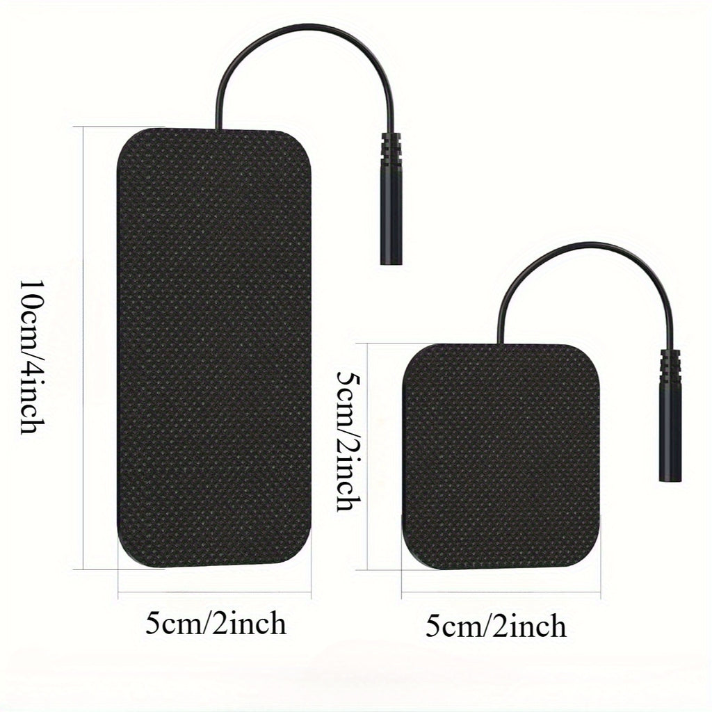 10Pack 2x4 Inch 2x2 Inch Carbon Conductive Pads - 3rd Gen Self-Adhesive Gel Pads for Muscle Relaxation | Latex-Free & Reusable